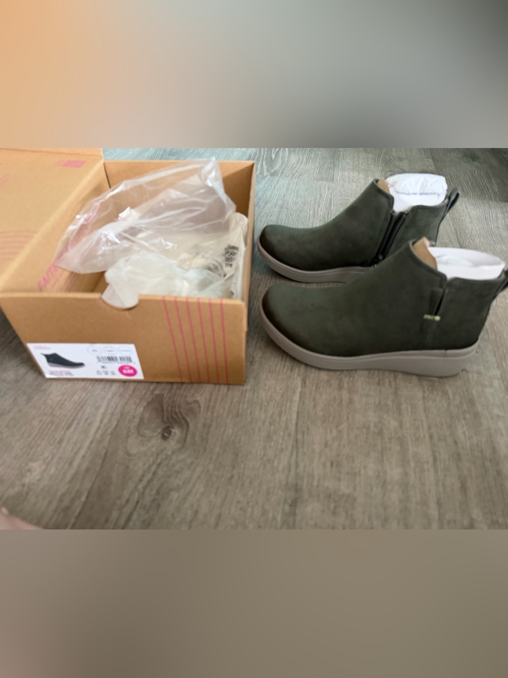 Ryka Booties Casual Athletic Slip-On Ankle Boots in Alpine Green